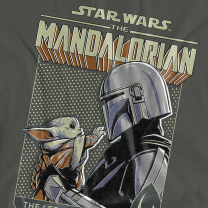 Charcoal - Pack Shot - Star Wars The Mandalorian Womens-Ladies Legend Continues Grogu T-Shirt