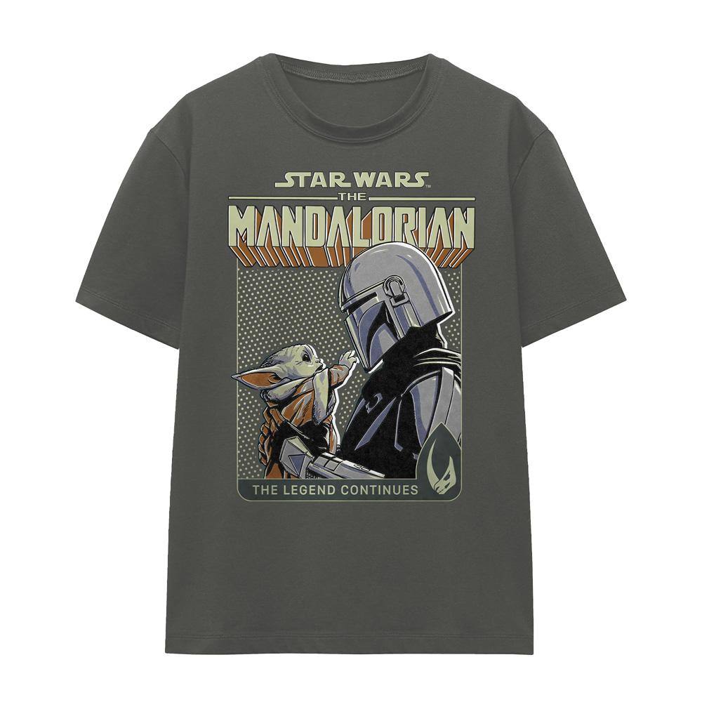 Charcoal - Front - Star Wars The Mandalorian Womens-Ladies Legend Continues Grogu T-Shirt