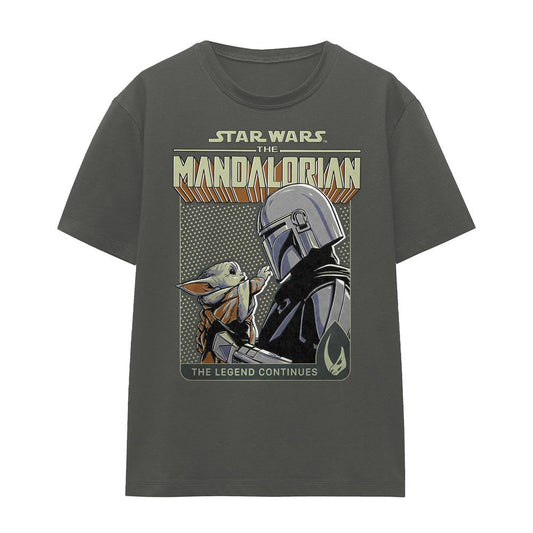 Charcoal - Front - Star Wars The Mandalorian Womens-Ladies Legend Continues Grogu T-Shirt