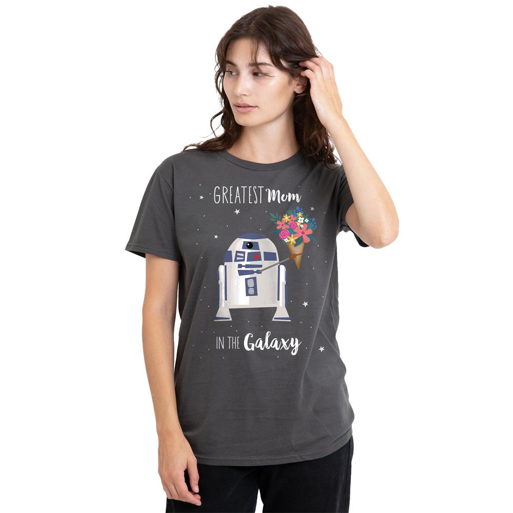 Charcoal - Back - Star Wars Womens-Ladies Greatest Mum In The Galaxy Mothers Day T-Shirt