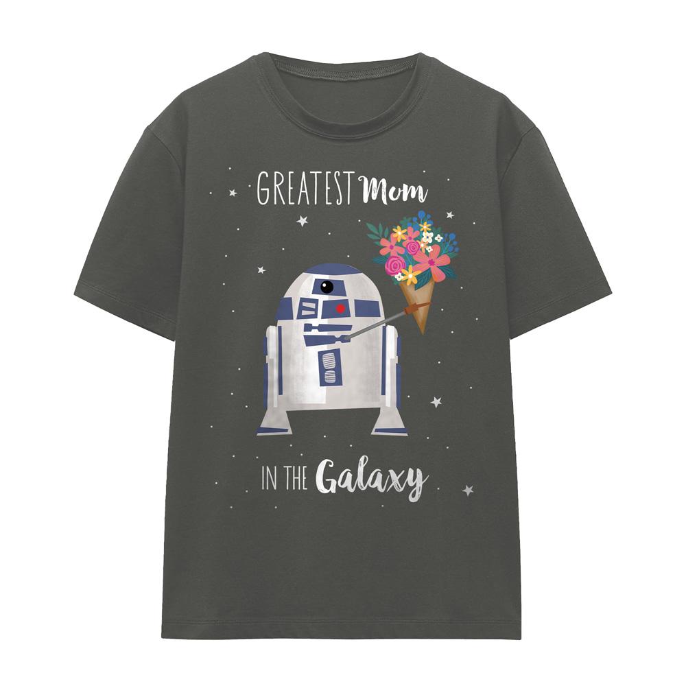Charcoal - Front - Star Wars Womens-Ladies Greatest Mum In The Galaxy Mothers Day T-Shirt