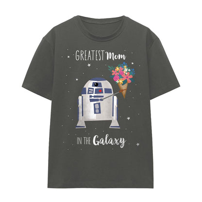 Charcoal - Front - Star Wars Womens-Ladies Greatest Mum In The Galaxy Mothers Day T-Shirt