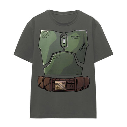 Charcoal - Front - Star Wars Womens-Ladies Boba Fett Costume T-Shirt