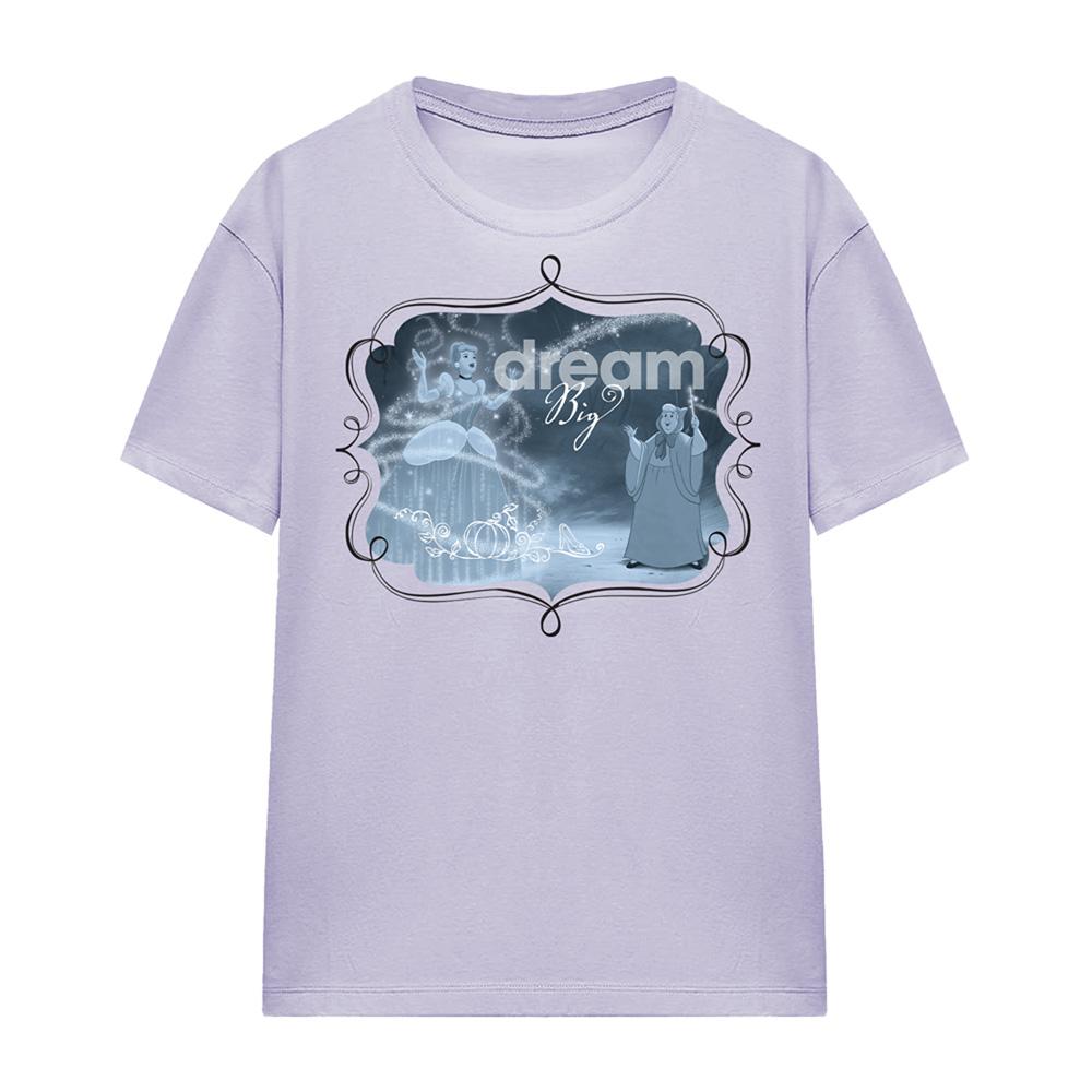 Lavender - Front - Cinderella Womens-Ladies Dream Big Fairy Godmother T-Shirt