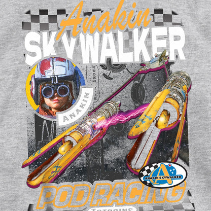 Athletic Heather - Side - Star Wars Childrens-Kids Tatooine Pod Racing Anakin Skywalker Hoodie
