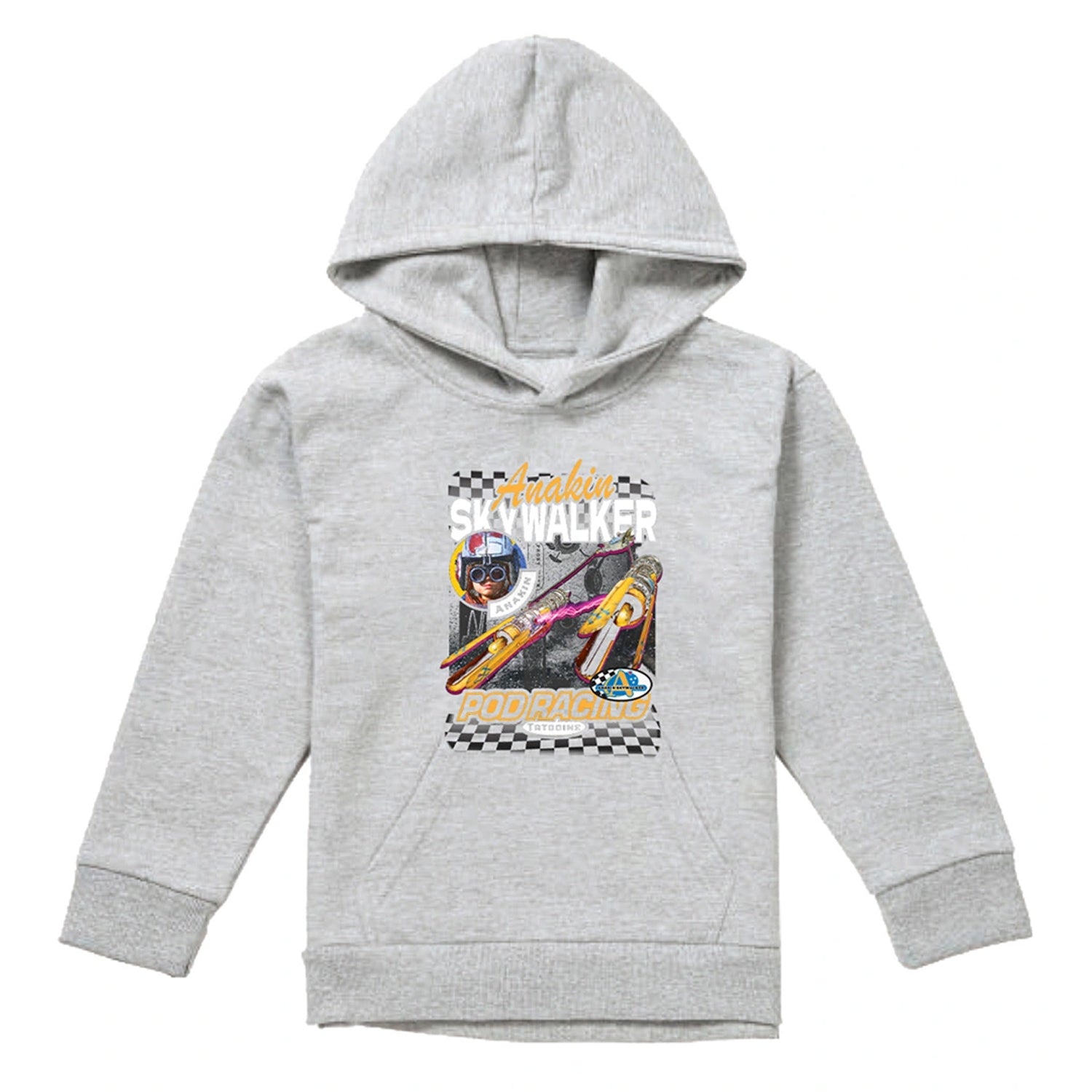 Athletic Heather - Front - Star Wars Childrens-Kids Tatooine Pod Racing Anakin Skywalker Hoodie