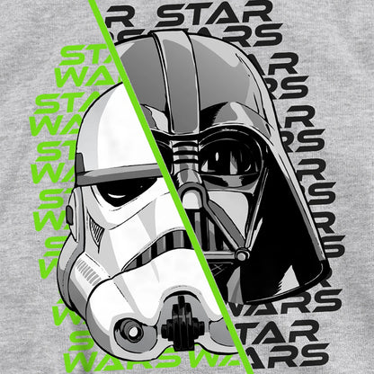 Athletic Heather - Side - Star Wars Childrens-Kids Darth Vader & Stormtrooper Helmet Hoodie
