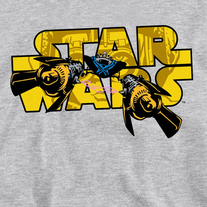 Athletic Heather - Side - Star Wars Childrens-Kids Pod Racing Logo Hoodie