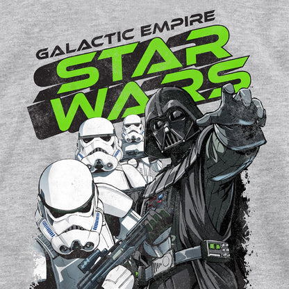 Athletic Heather - Side - Star Wars Childrens-Kids Galactic Empire Darth Vader Sketch Hoodie