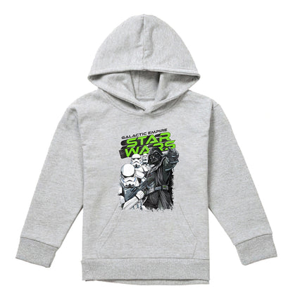 Athletic Heather - Front - Star Wars Childrens-Kids Galactic Empire Darth Vader Sketch Hoodie