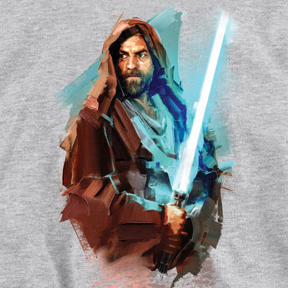 Athletic Heather - Side - Star Wars: Obi-Wan Kenobi Childrens-Kids Painted Pull Over Hoodie