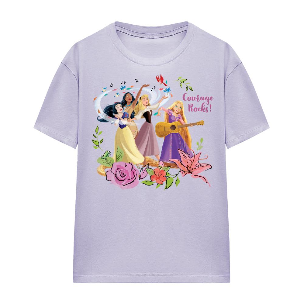 Lavender - Front - Disney Princess Womens-Ladies Snow White Pocahontas Sleeping Beauty T-Shirt