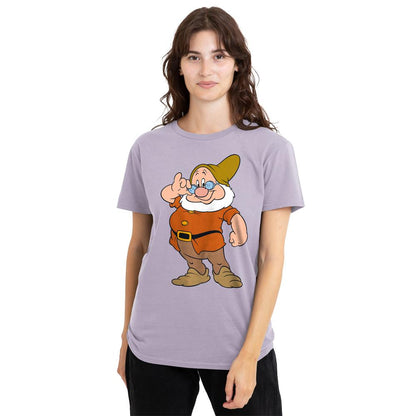 Lavender - Front - Snow White And The Seven Dwarfs Womens-Ladies The Leader Doc T-Shirt