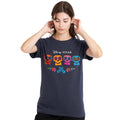 Deep Navy - Front - Coco Womens-Ladies Flower Skull T-Shirt