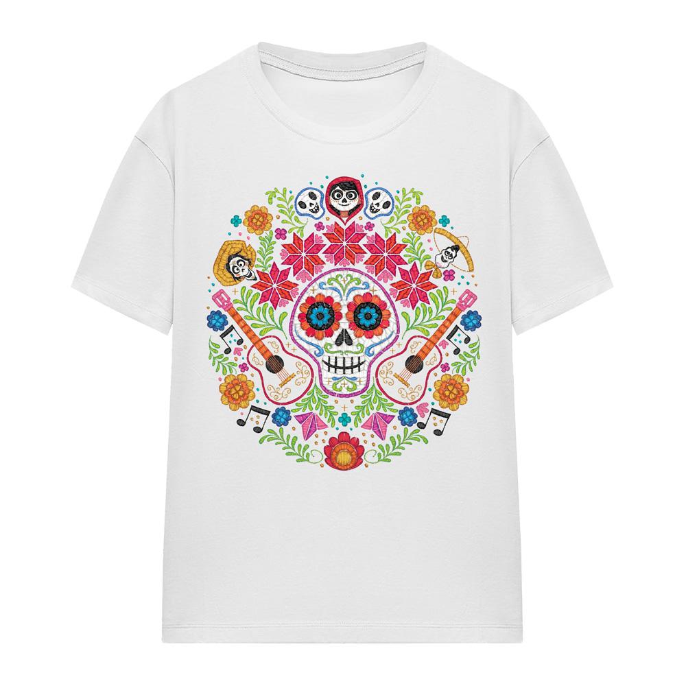 White - Front - Coco Womens-Ladies Ernesto Miguel Hector Day Of The Dead T-Shirt