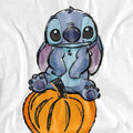 White - Pack Shot - Lilo & Stitch Womens-Ladies Pumpkin Sketch T-Shirt