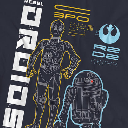 Deep Navy - Pack Shot - Star Wars Rebels Womens-Ladies Droids T-Shirt