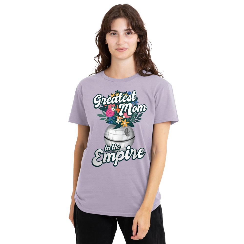 Lavender - Back - Star Wars Womens-Ladies Greatest Mom In The Empire Mothers Day T-Shirt