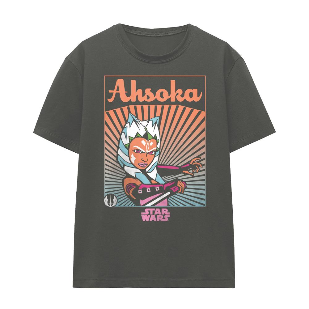 Charcoal - Front - Star Wars Womens-Ladies Ahsoka Rays T-Shirt
