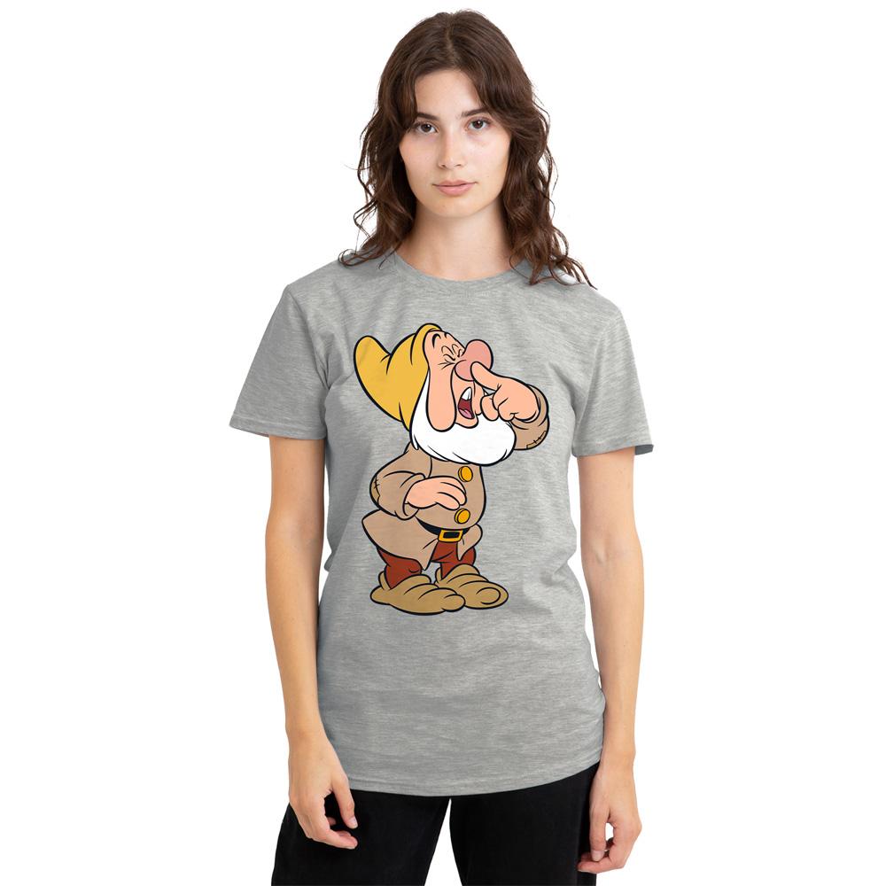 Athletic Heather - Back - Snow White And The Seven Dwarfs Womens-Ladies Sneezy Heather T-Shirt