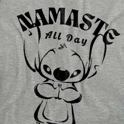 Athletic Heather - Pack Shot - Lilo & Stitch Womens-Ladies Namaste All Day T-Shirt