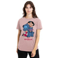 Pink - Back - Lilo & Stitch Womens-Ladies Hug 90s T-Shirt