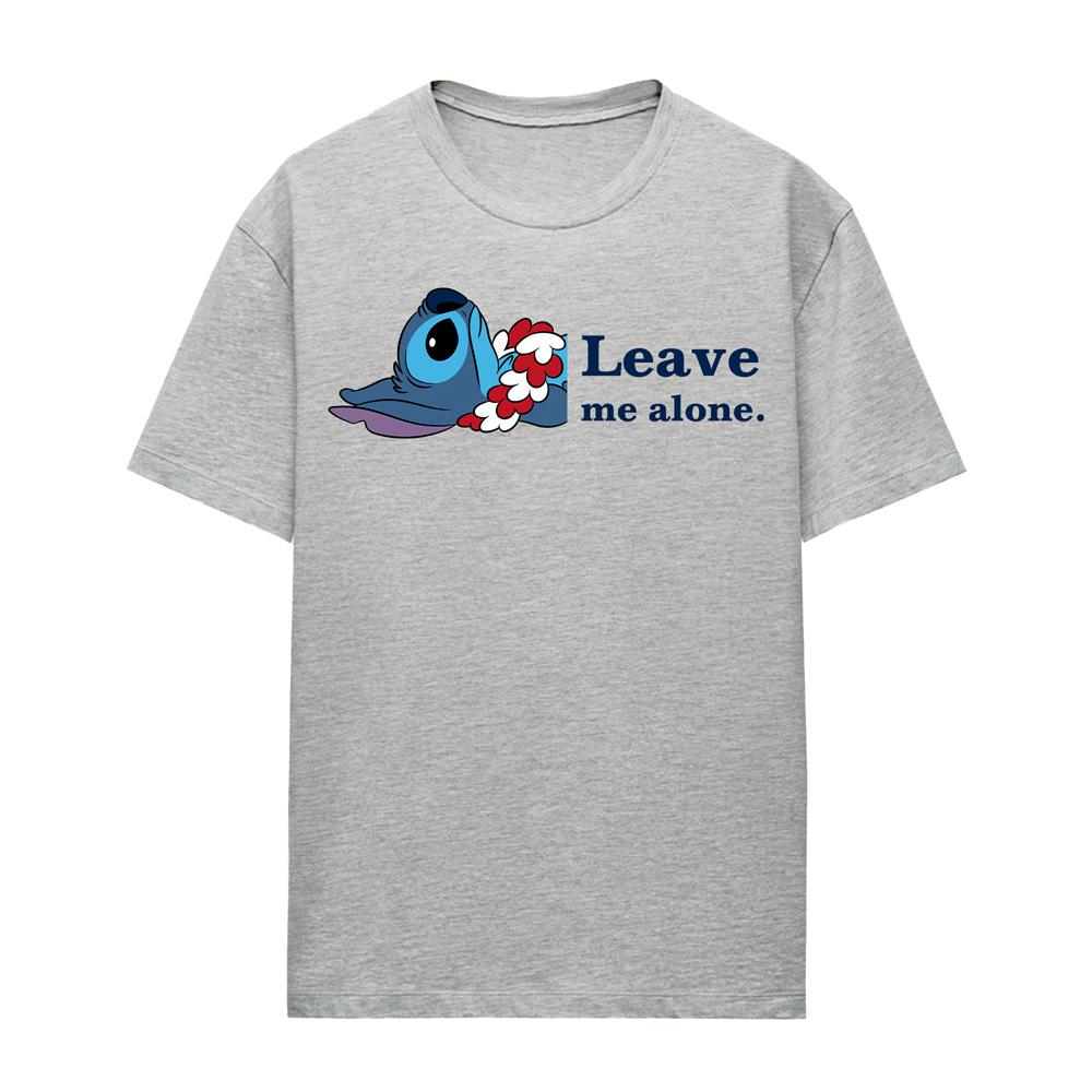 Athletic Heather - Front - Lilo & Stitch Womens-Ladies Leave Me Alone Heather T-Shirt