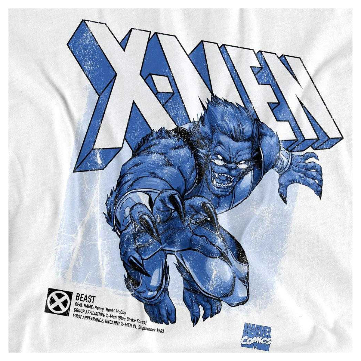 White - Side - X-Men Womens-Ladies Beast T-Shirt