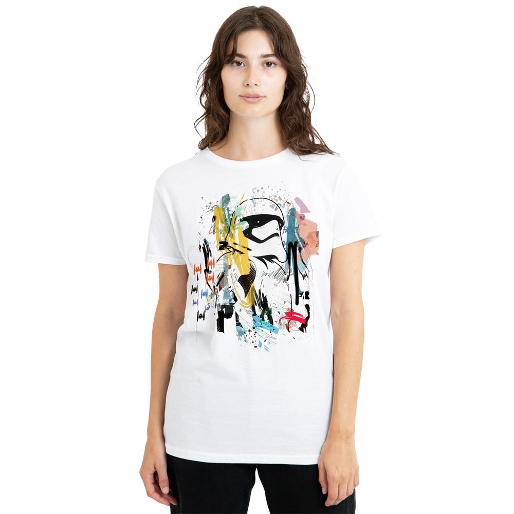 White - Back - Star Wars Womens-Ladies Stormtrooper Abstract T-Shirt