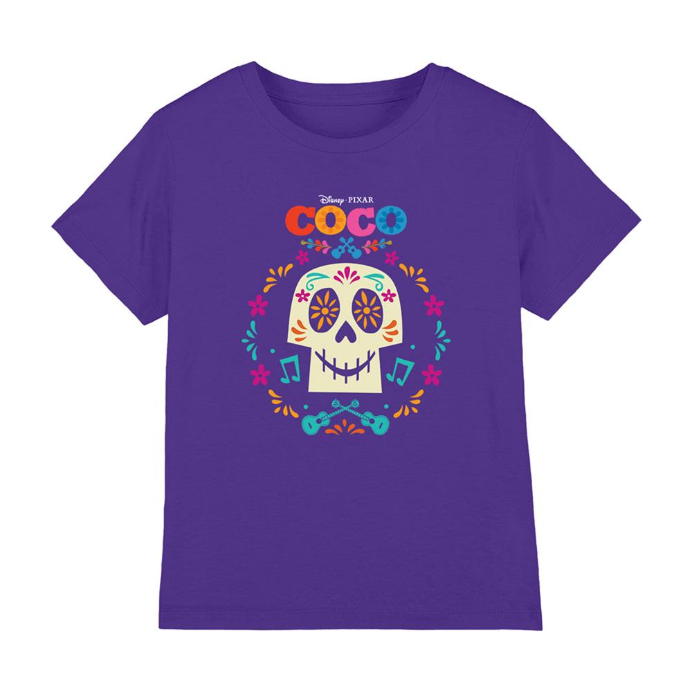 Purple - Front - Coco Girls Flower Skull T-Shirt