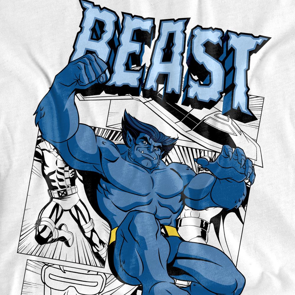 White - Pack Shot - X-Men Womens-Ladies Beast Comic T-Shirt