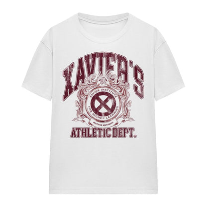 White - Side - X-Men Womens-Ladies Athletic Dept Professor X T-Shirt