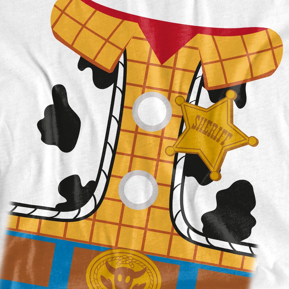 White - Side - Toy Story Womens-Ladies Woody Costume T-Shirt