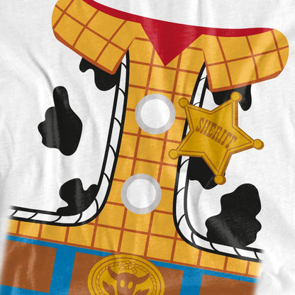 White - Side - Toy Story Womens-Ladies Woody Costume T-Shirt