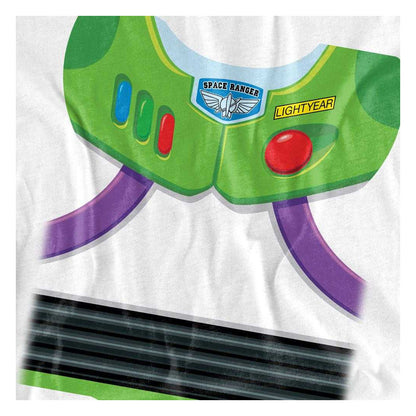 White - Side - Toy Story Womens-Ladies Buzz Lightyear Costume T-Shirt