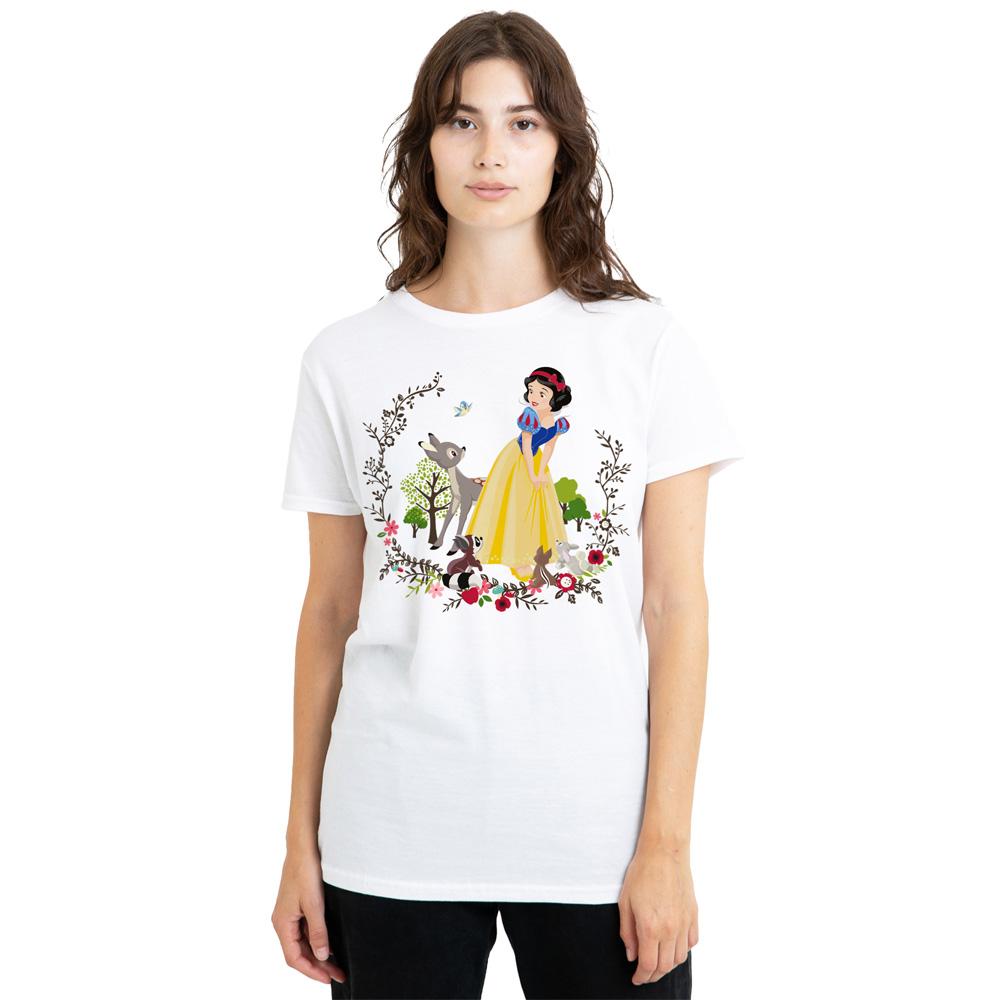 White - Front - Snow White Womens-Ladies Forest Friends T-Shirt