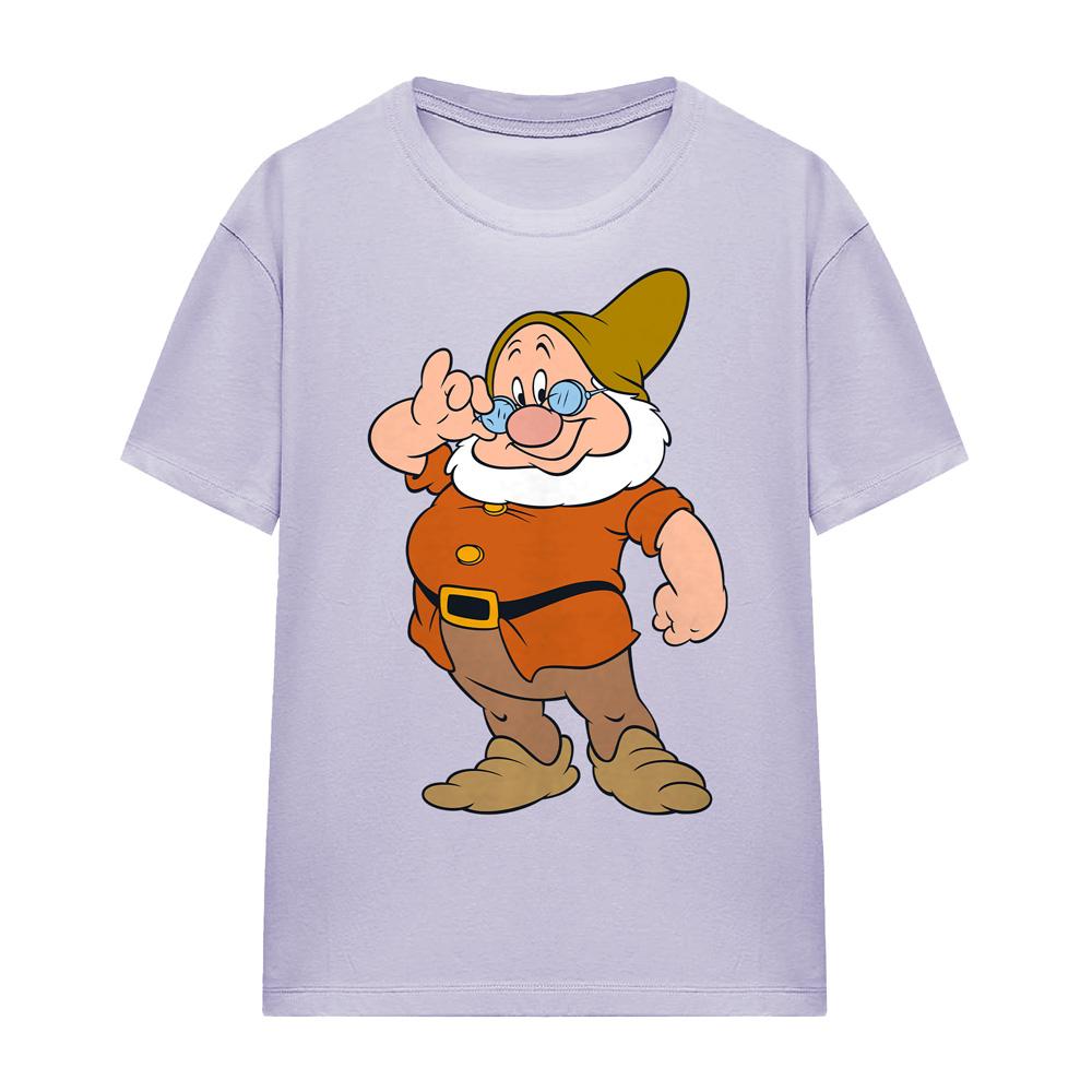 Lavender - Front - Snow White And The Seven Dwarfs Womens-Ladies The Leader Doc T-Shirt