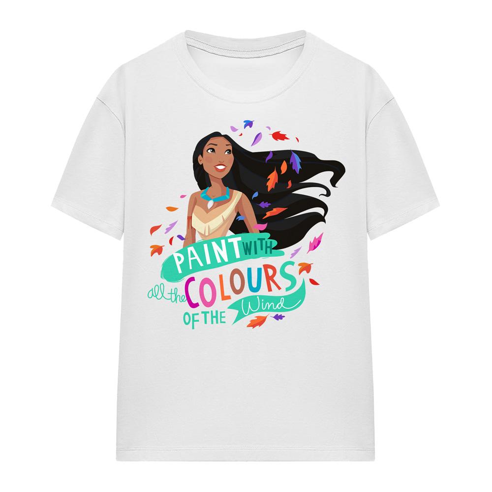 White - Side - Pocahontas Womens-Ladies Colours Of The Wind T-Shirt