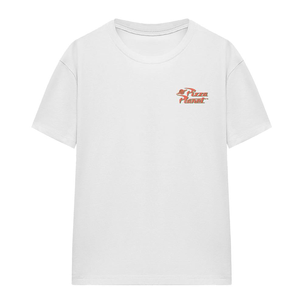 White - Front - Toy Story Womens-Ladies Pizza Planet Logo T-Shirt