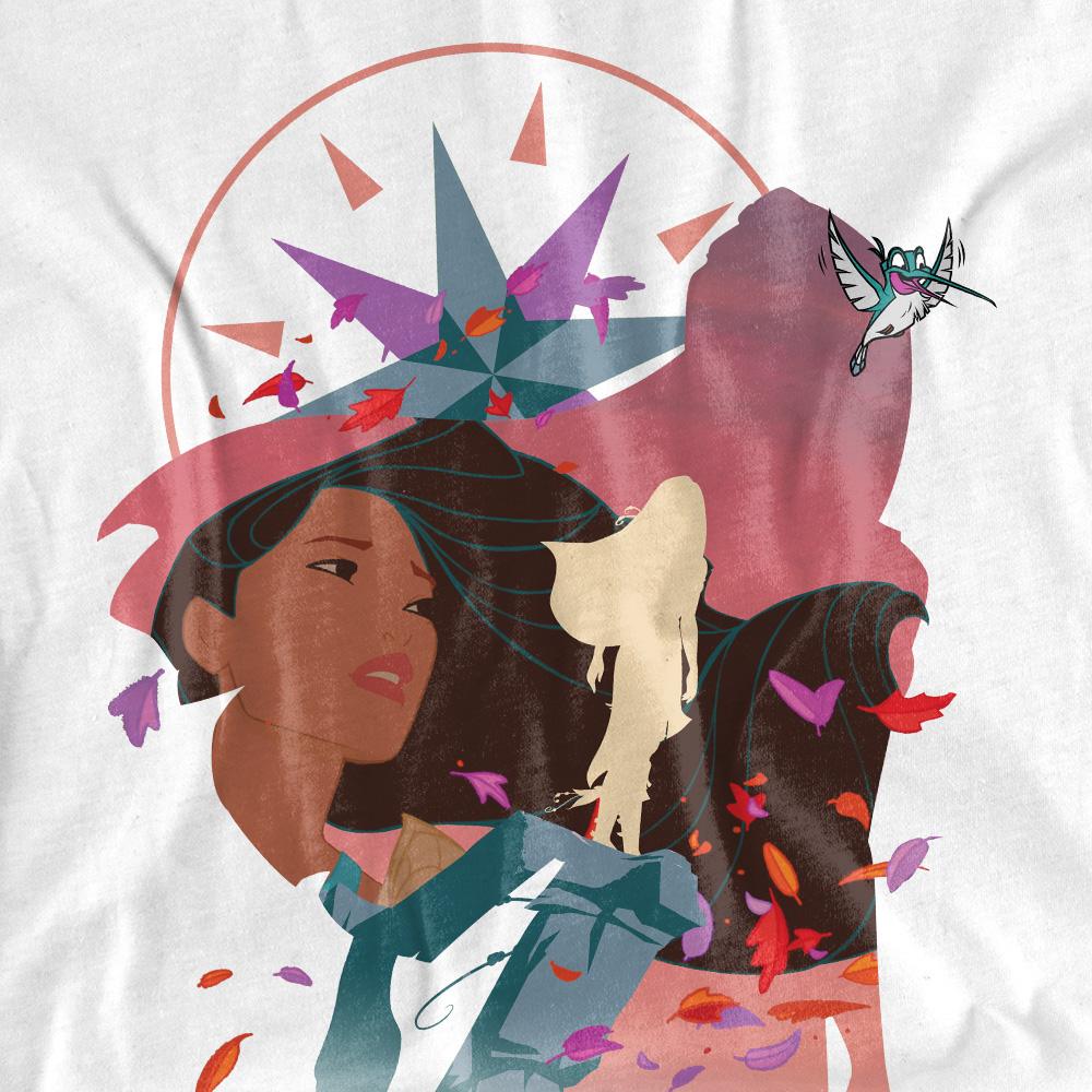 White - Pack Shot - Pocahontas Womens-Ladies Silhouette T-Shirt
