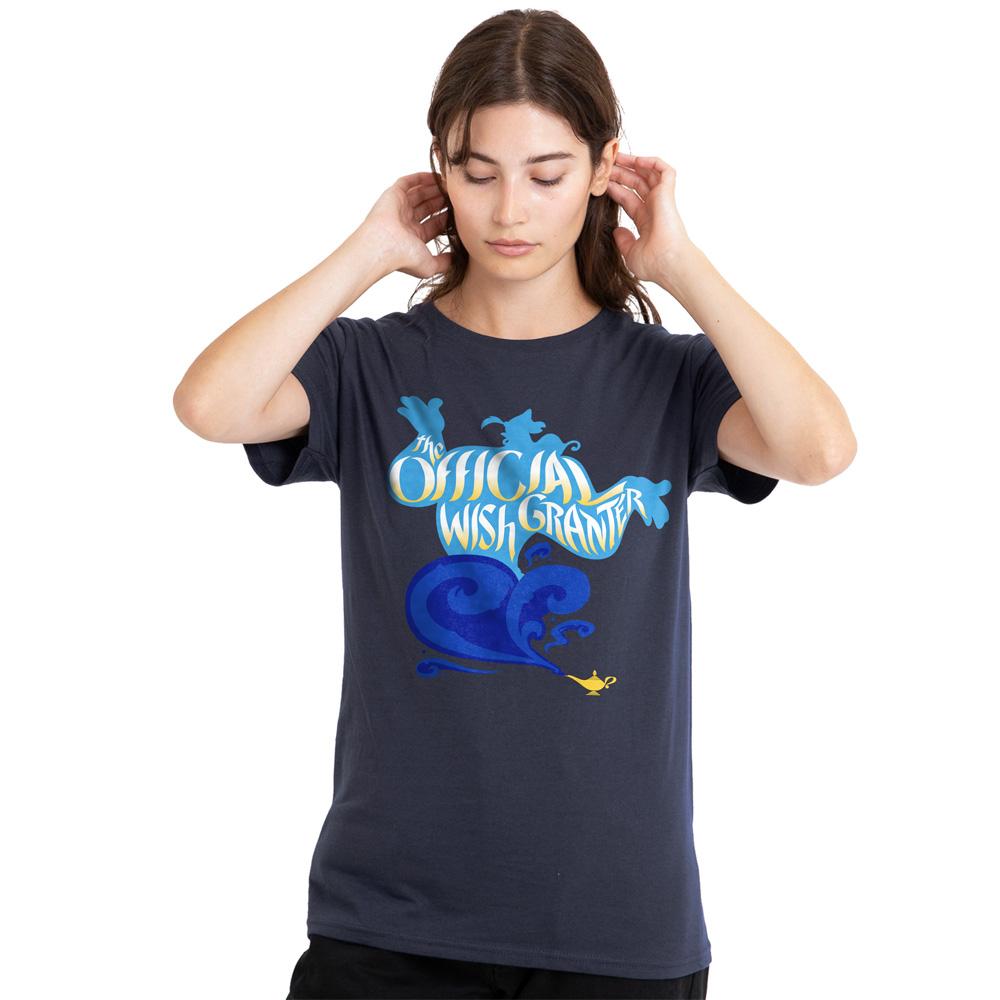 Deep Navy - Front - Aladdin Womens-Ladies Official Wish Granter Genie T-Shirt