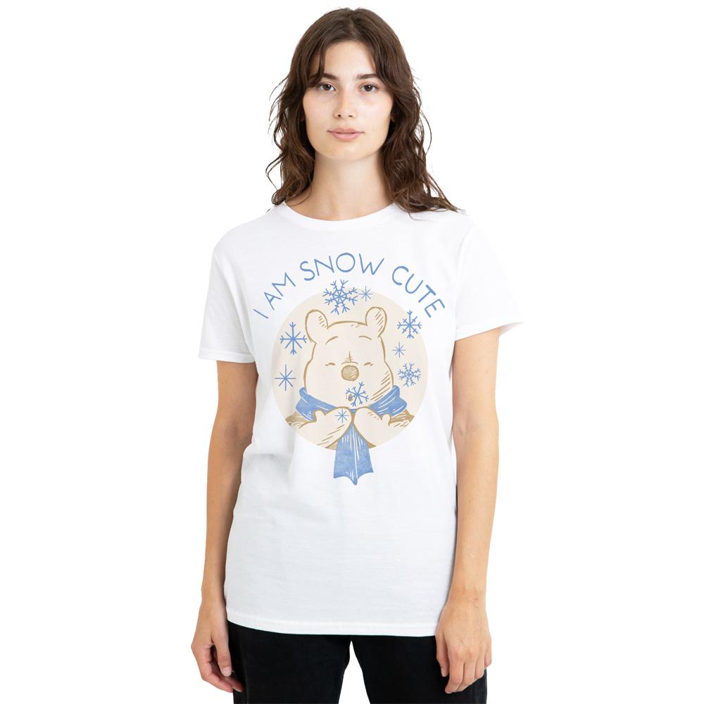 White - Back - Winnie the Pooh Womens-Ladies I Am Snow Cute T-Shirt