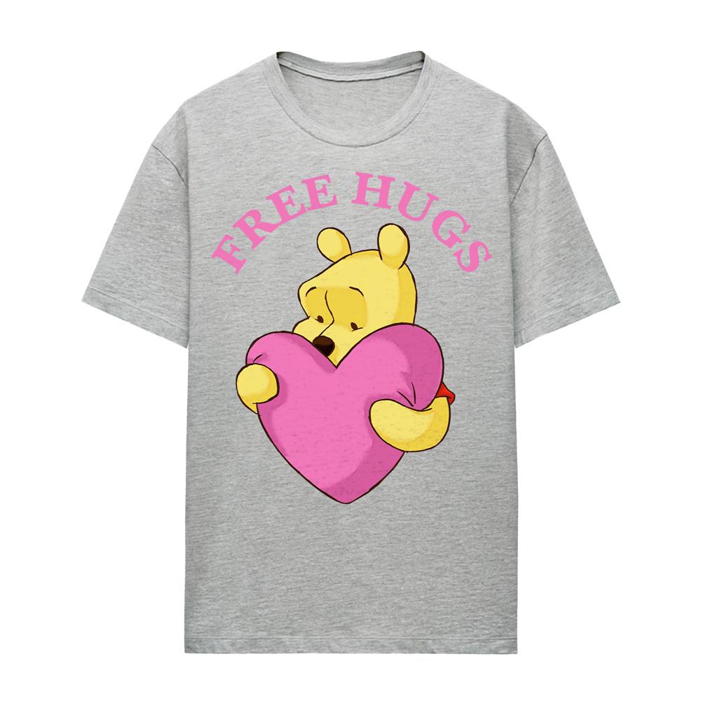 Athletic Heather - Front - Winnie the Pooh Mens Free Hugs Valentine`s Day T-Shirt