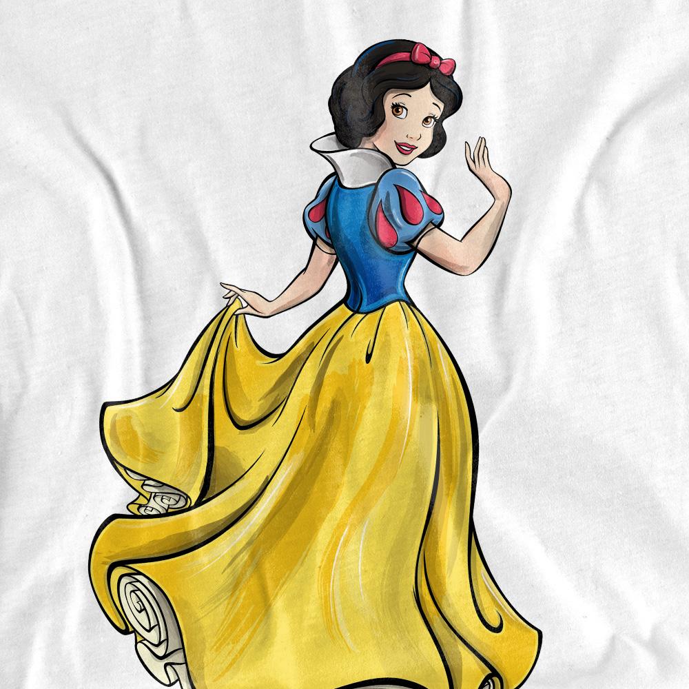 White - Pack Shot - Snow White And The Seven Dwarfs Womens-Ladies Fairest Princess Of Them All T-Shirt