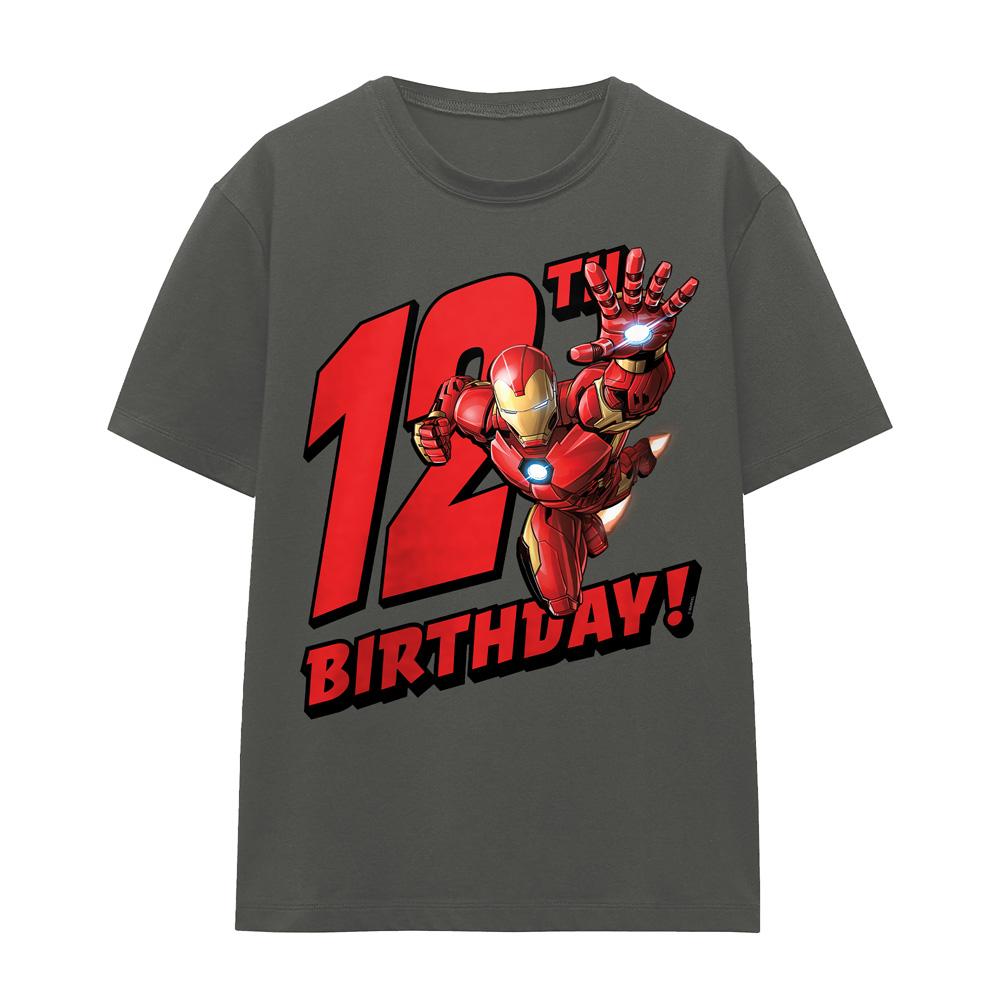 Charcoal - Front - Iron Man Womens-Ladies 12th Birthday T-Shirt