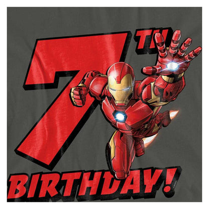 Charcoal - Side - Iron Man Womens-Ladies 7th Birthday T-Shirt