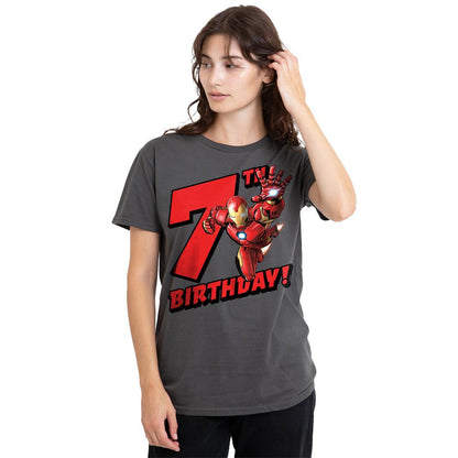Charcoal - Lifestyle - Iron Man Womens-Ladies 7th Birthday T-Shirt