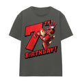 Charcoal - Front - Iron Man Womens-Ladies 7th Birthday T-Shirt