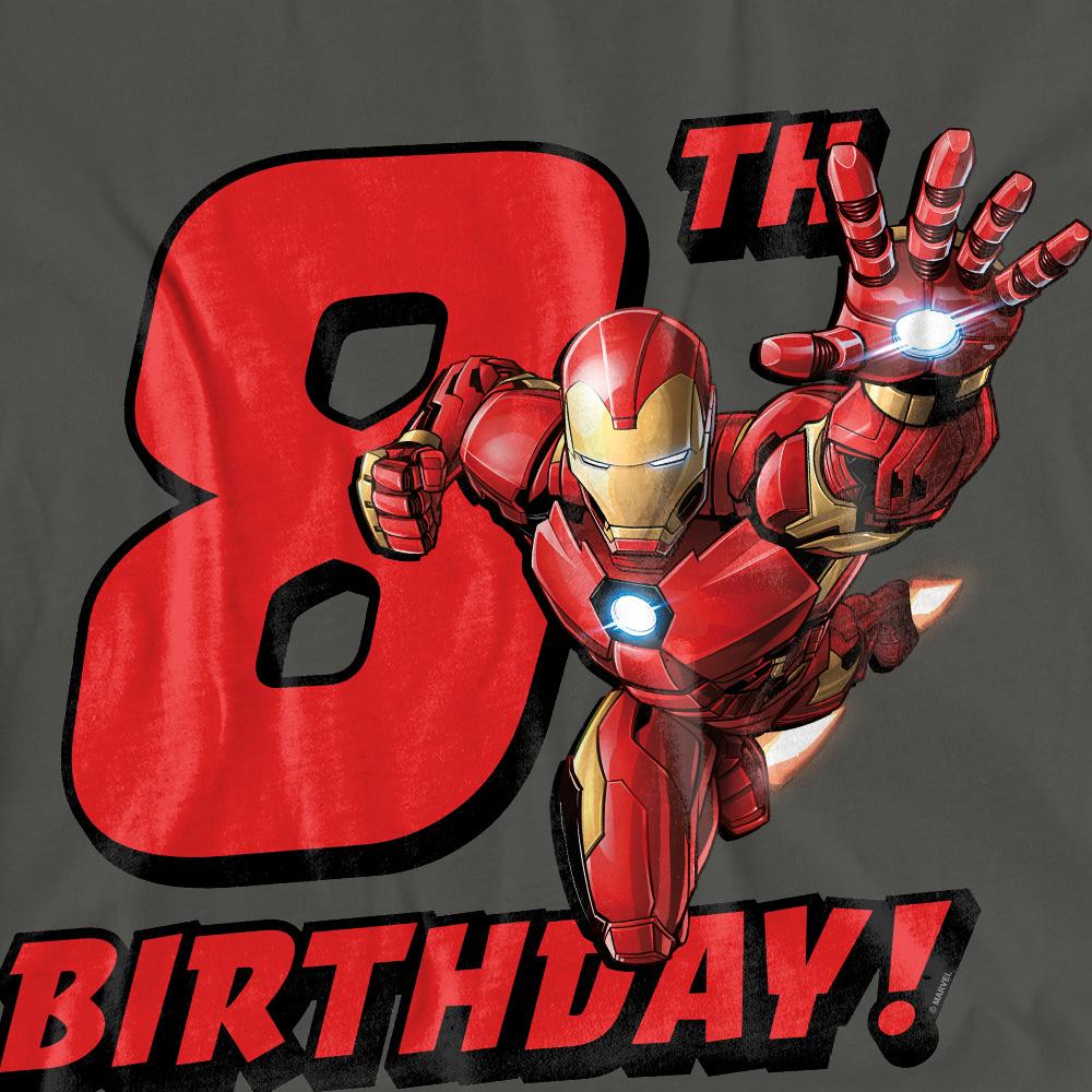 Charcoal - Pack Shot - Iron Man Womens-Ladies 8th Birthday T-Shirt