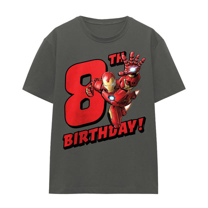 Charcoal - Front - Iron Man Womens-Ladies 8th Birthday T-Shirt
